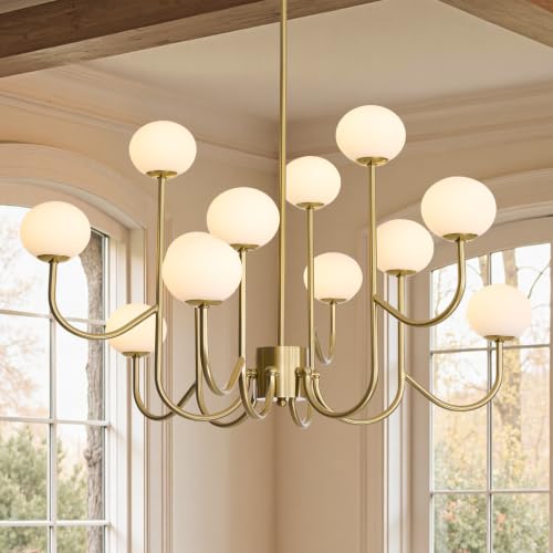 31.5″ Gold Sputnik Chandeliers for Dining Room Light Fixture