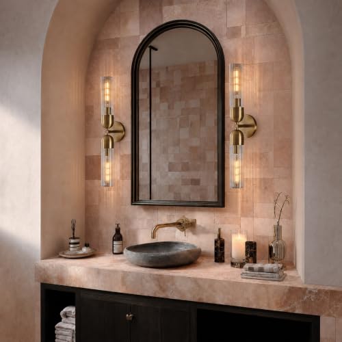 Bathroom Sconce 24in Strip Glass Sconce Hardwired (2 Count)