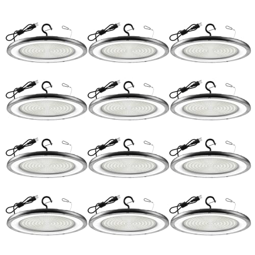 400W UFO High Bay Light 12Pack 60000LM LED Shop Lights Plug & Play (12 Count)