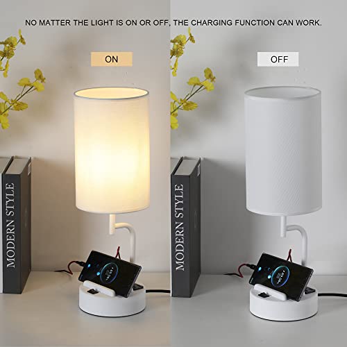 Table Lamp with 3 USB Charging Ports (2 Count)