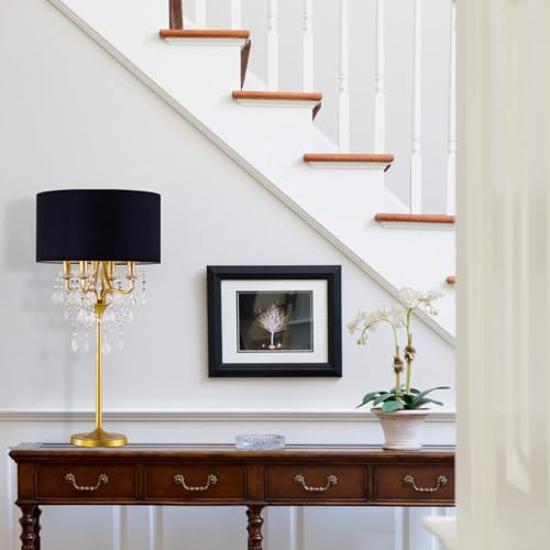 Drum Shade Gold Crystal Table Lamp