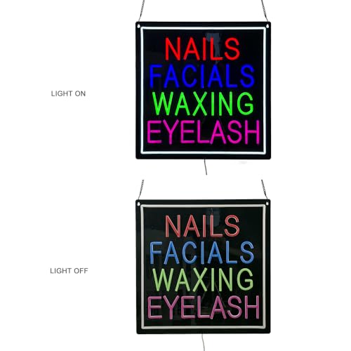 Nails Facials Waxing Eyelash LED Neon Sign