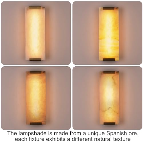 14.2in Alabaster Wall Sconces (2 Count)