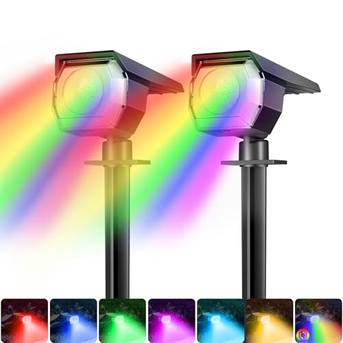 Solar Spot Lights Outdoor Color Changing (2 Count)