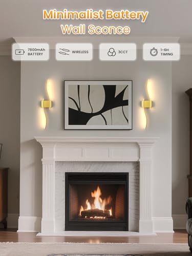 27.6 Inch Battery Operated Wall Sconce Set of 2 (2 Count)