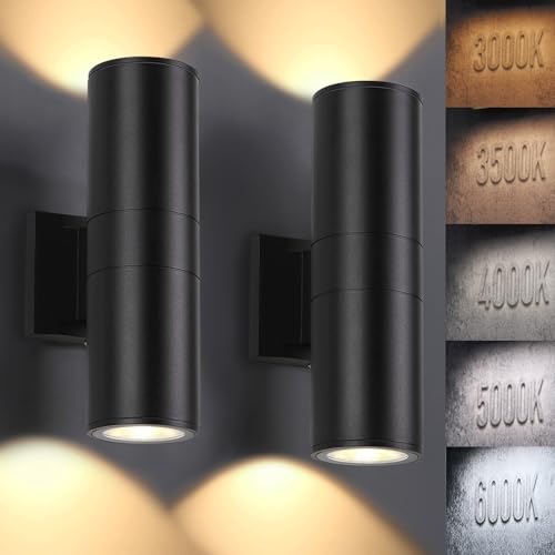 5CCT Dimmable Wall Lights Outdoor 2 Packs