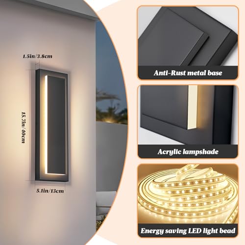 15.7 in Outdoor Wall Sconce Light (2 Count)