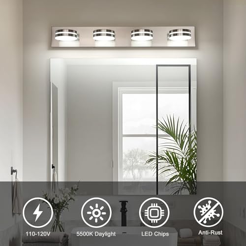 Brushed Nickel Vanity Lights for Bathroom