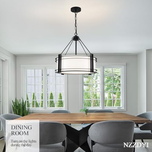 16.3'' Black Drum Chandelier