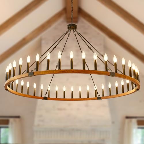 60 Inch Wagon Wheel Chandelier 42