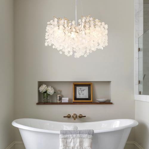 24" Capiz Shell Chandelier 8