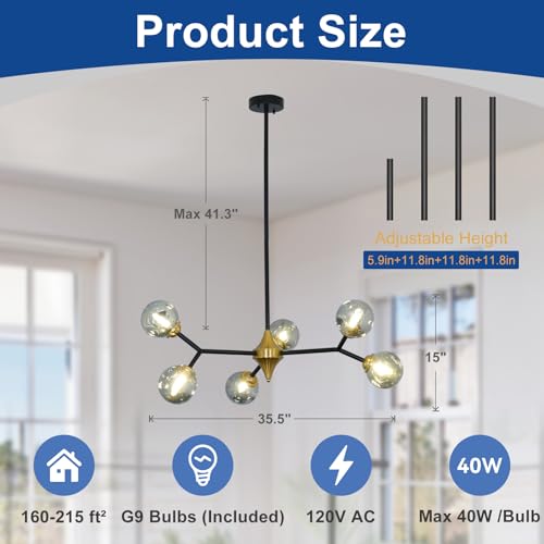 Glass Globe Sputnik Chandelier