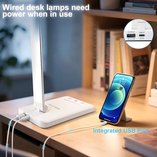 LED Desk Lamp Dimmable Table Lamp Reading Lamp with USB Charging Port
