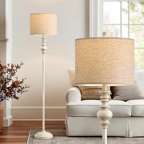 64.25" Farmhouse Floor Lamp for Living Room (Antique White)