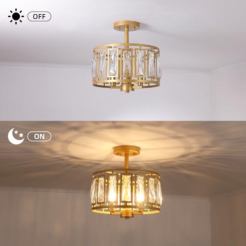 Gold Semi Flush Mount Ceiling Light
