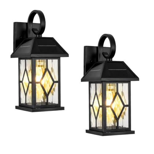 Solar Lights Outdoor (Matte Black (Solar-Powered))