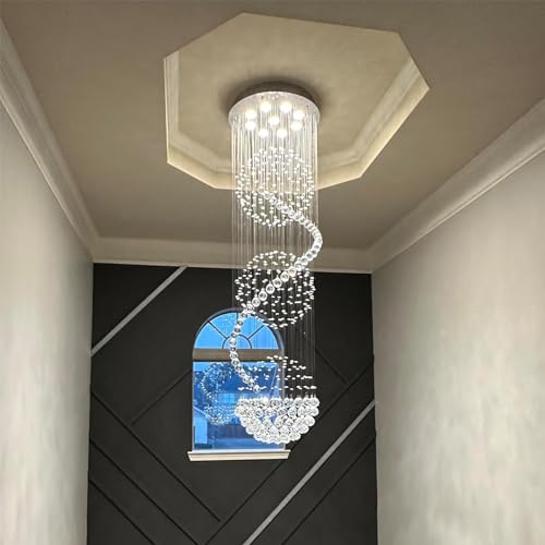 Modern Spectacular Spiral Sphere Rain Drop Chandeliers