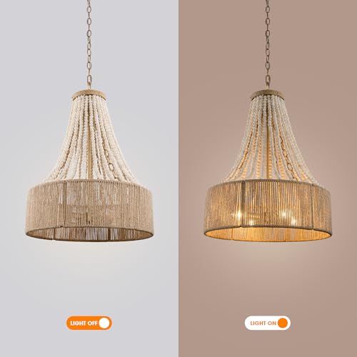 Wood Beaded Chandelier