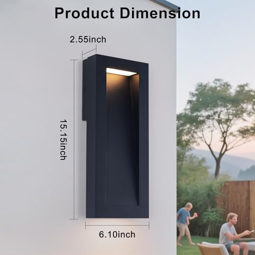 Modern Outdoor Wall Light with LED (2 Count)