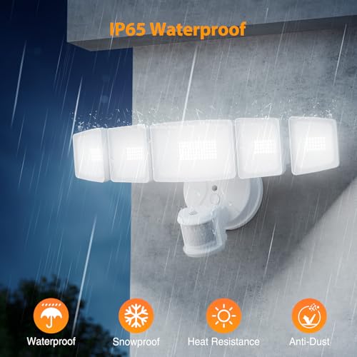 120W Smart LED Security Lights Motion Sensor Outdoor 5 Heads