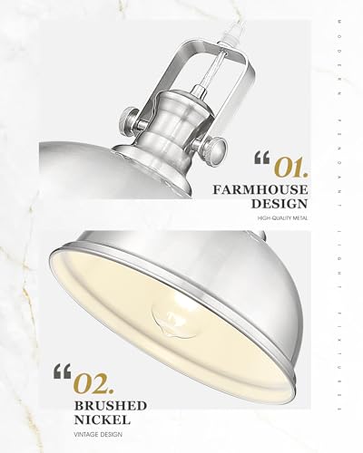 11.5" Brushed Nickel Pendant Light for Kitchen Island