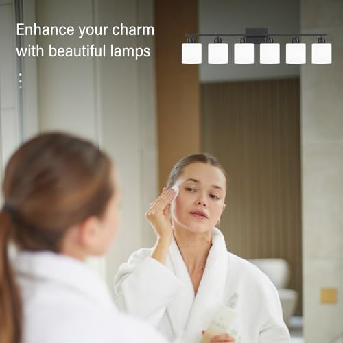 6 Light Black Vanity Lights for Bathroom