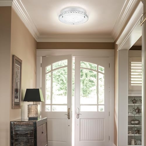 Crystal Ceiling Light Flush Mount Light Fixture Modern LED Ceiling Lamp for Foyer