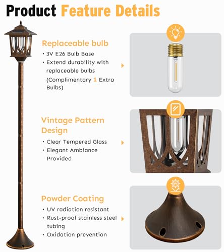 63" Solar Lamp Post Light 2 Pack (2 Count)