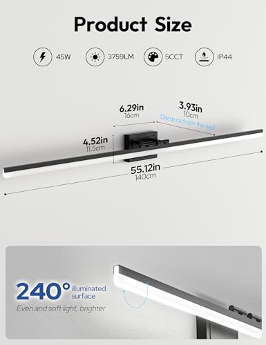 Modern Bathroom Vanity Light 55 inch