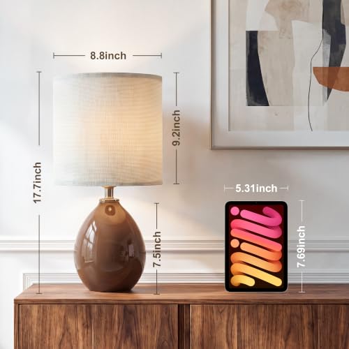 17.7" Ceramic Table Lamps Set of 2 for Living Room Bedroom (2 Count)