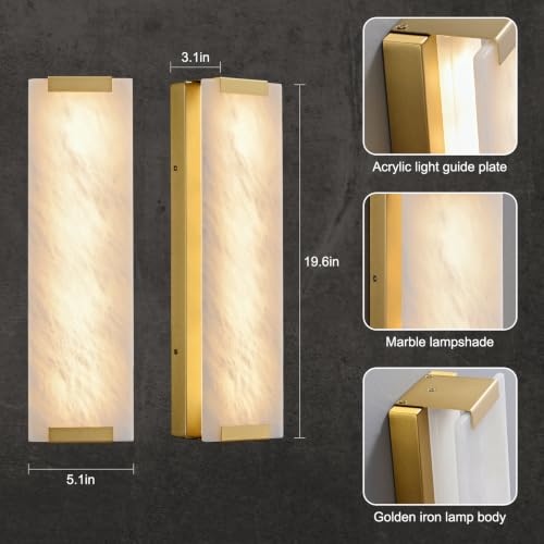 19.6" Alabaster Wall Sconce