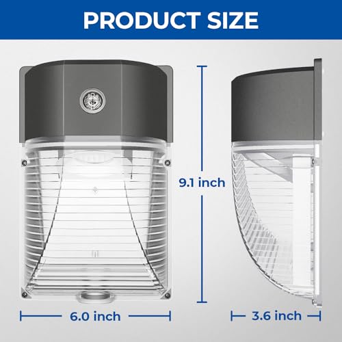 26W LED Wall Pack Light with Dusk to Dawn Sensor 5000k Bronze 1Pack