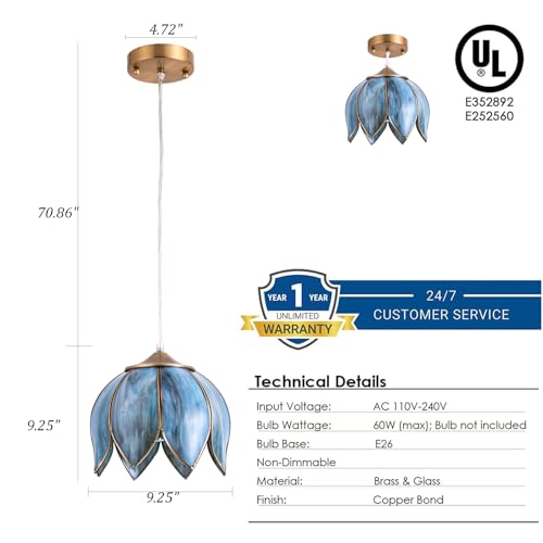 Brass Glass Ceiling Pendant Light