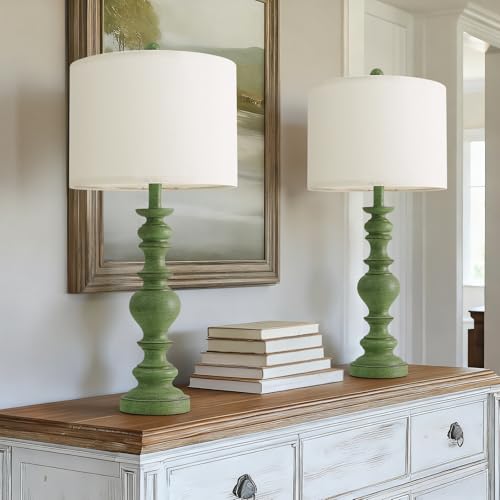 27" Sage Green Table Lamps Set of 2 (2 Count)