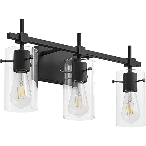 3 Lights Black Vanity Lights for Bathroom Wall Light Fixtures Bathroom Light Fixtures Over Mirror Bath Vanity Light Black