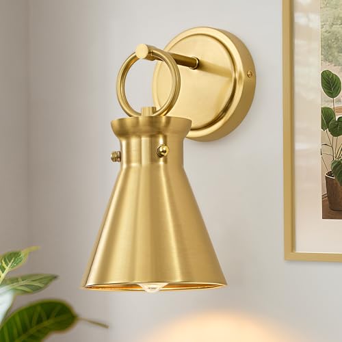 Wall Sconce for Bathroom 6" Gold Metal Shade