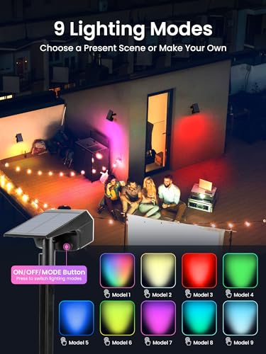 Solar Spot Lights Outdoor Waterproof (6 Count)