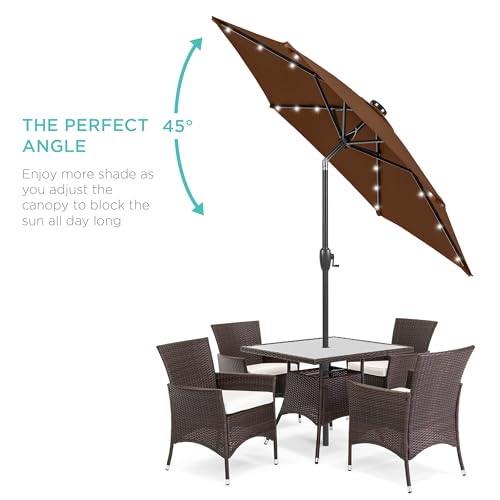 7.5ft Solar Umbrella LED Lighted Patio Umbrella