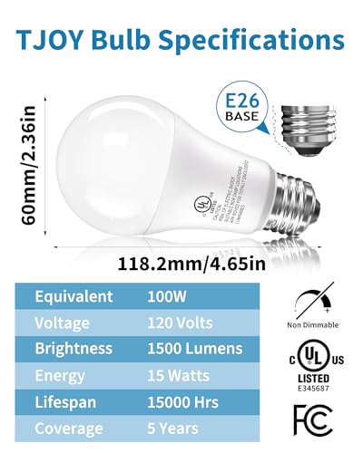 6 Pack A19 LED Light Bulbs (6 Count)