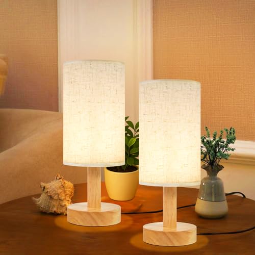 Small Bedside Table Lamps for Bedroom Set of 2 (2 Count)
