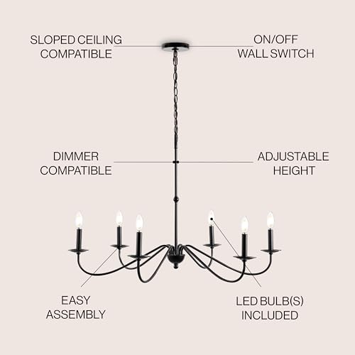 Wicklow 6 Light Farmhouse Chandelier 34.75"