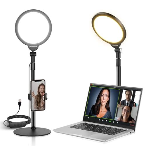 Basics 7" Desk Ring Light for Video Recording