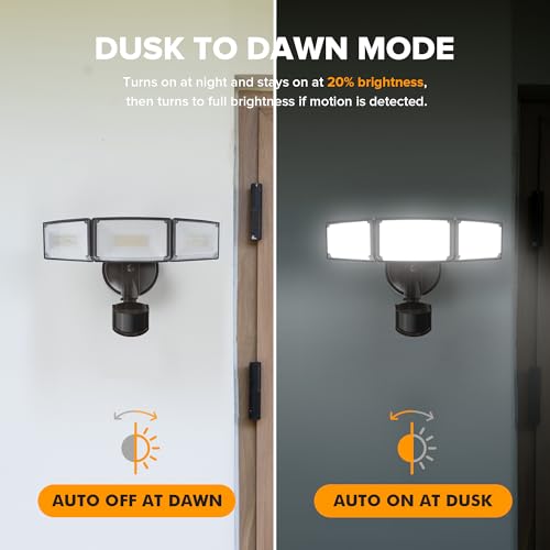 72W 7500LM LED Security Lights Motion Sensor Light Outdoor
