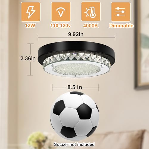 Flush Mount Ceiling Light Small Crystal LED Hallway Ceiling Lighting 10''