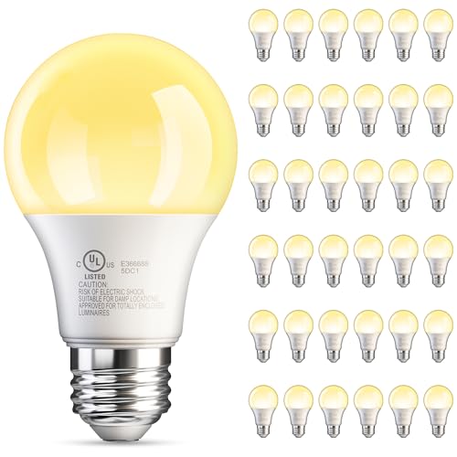 36 Pack A19 LED Light Bulbs Soft Warm White 2700K (36 Count)