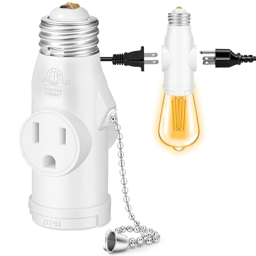 Light Socket to Plug Adapter with Bulb Control Switch