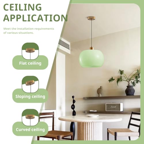 2 Pack Hardwire Hanging Pendant Light Glass Light Ceiling Fixtures
