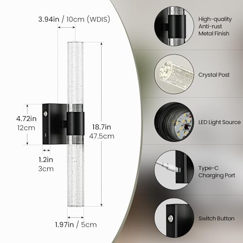 Battery Operated Wireless Wall Sconces Set of Two (2 Count)