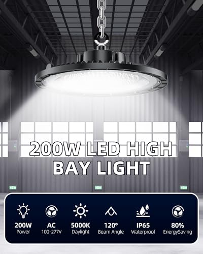 UFO LED High Bay Light 200W 6Pack 5000K 100