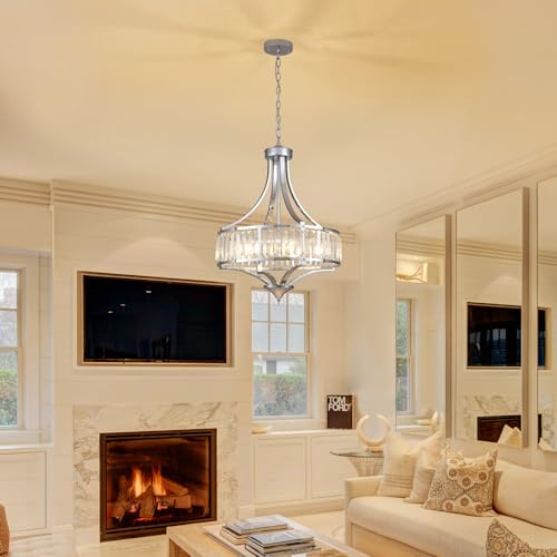 Modern Chrome Crystal Chandelier (5 Count)